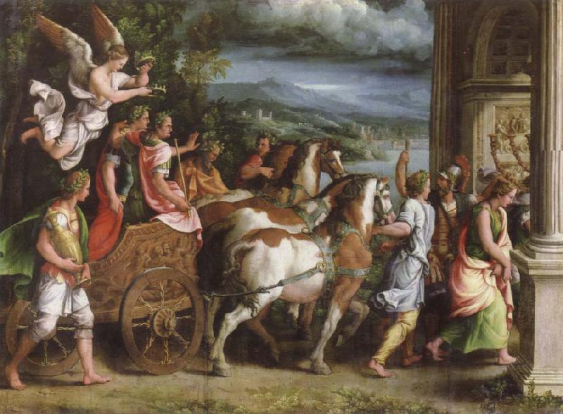 Giulio Romano triumph of titus and vespasia Sweden oil painting art